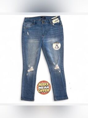 Brand New d.jeans Women's Distressed High Waist Crop Jeans - SZ 12